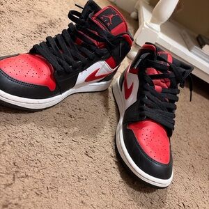 Jordan Men's Red, Black, and White Sneakers